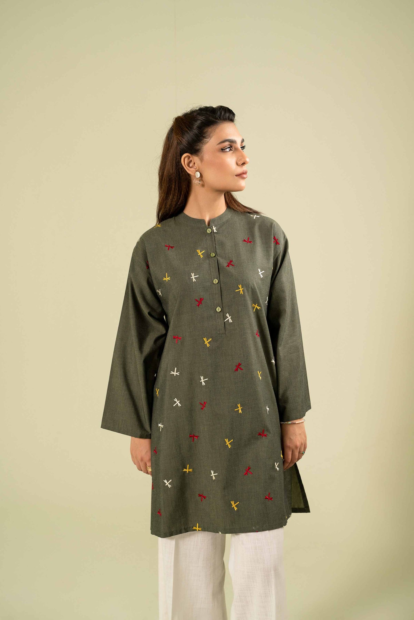 Nishat Linen - Embroidered Shirt - AW23-08