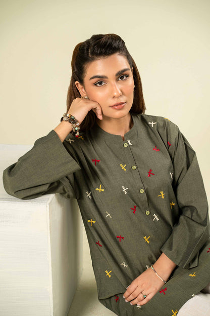 Nishat Linen - Embroidered Shirt - AW23-08