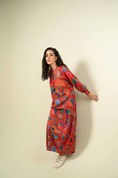 Nishat Linen - Printed Dress - AW23-13