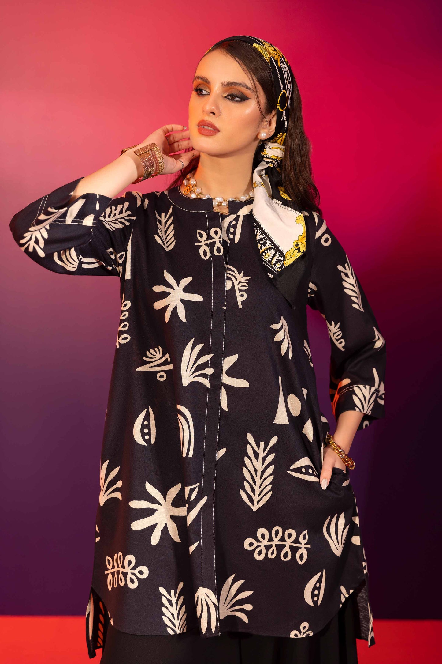 Nishat Linen - Printed Shirt - AW23-33