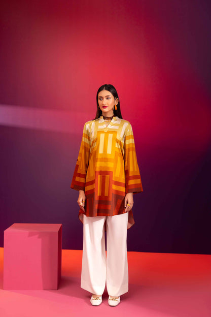 Nishat Linen - Printed Shirt - AW23-36