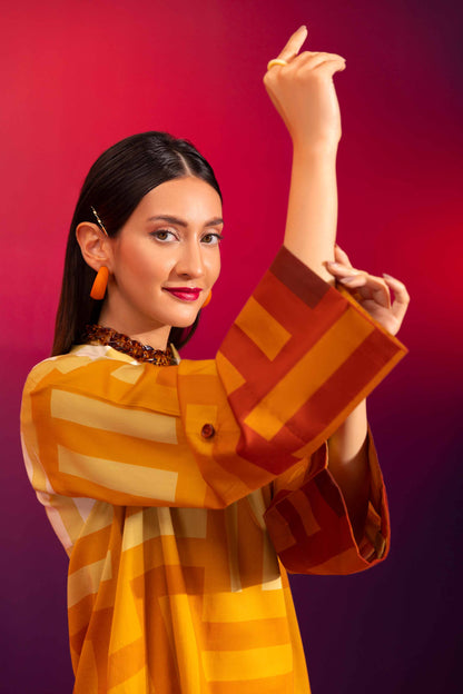 Nishat Linen - Printed Shirt - AW23-36