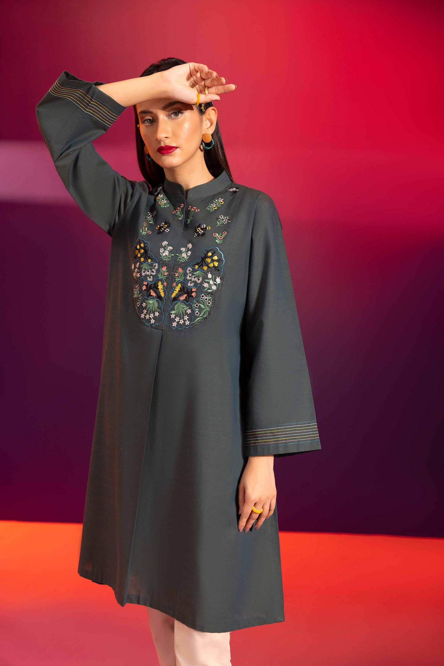 Nishat Linen - Embroidered Shirt - AW23-40