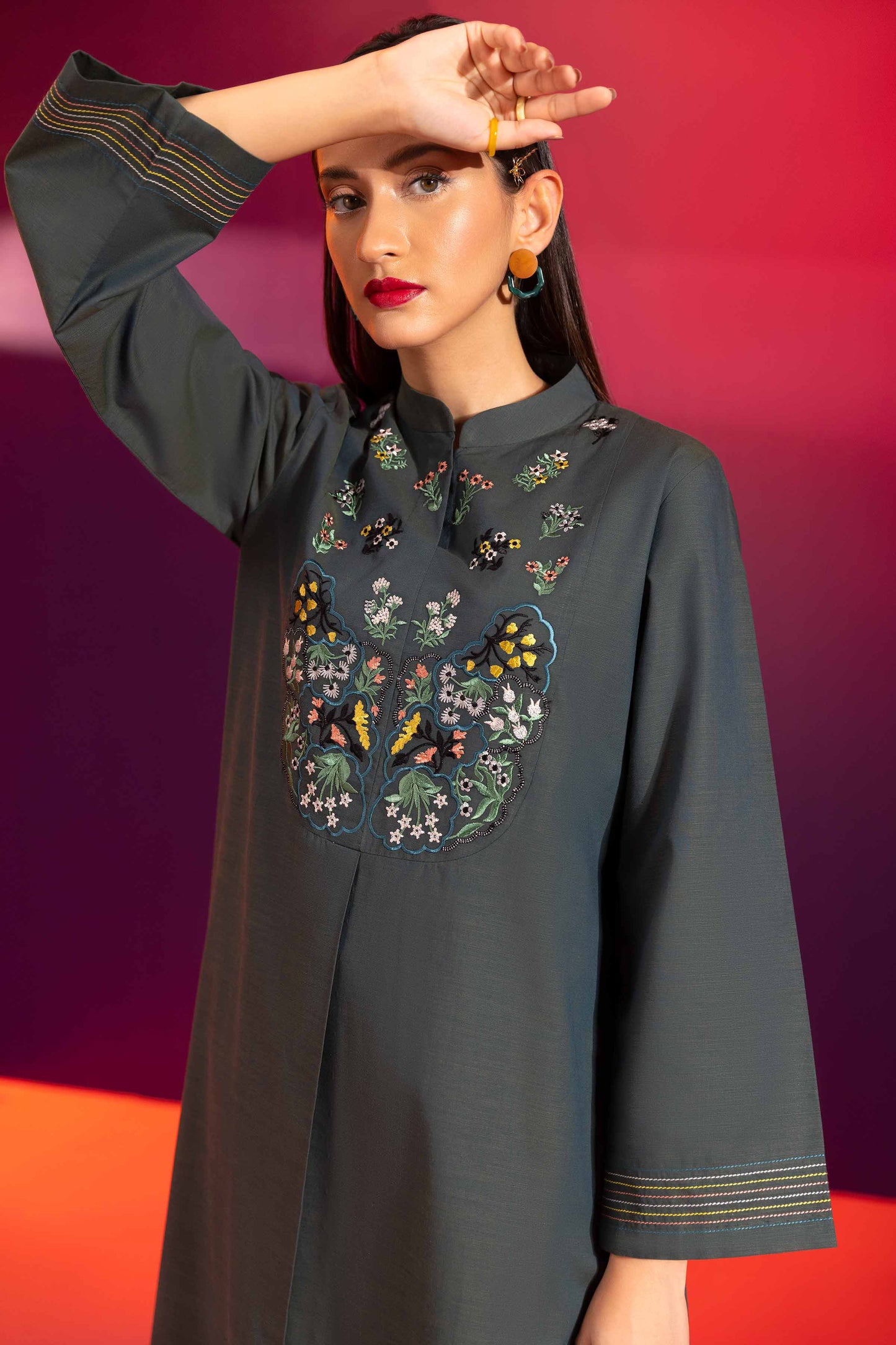 Nishat Linen - Embroidered Shirt - AW23-40