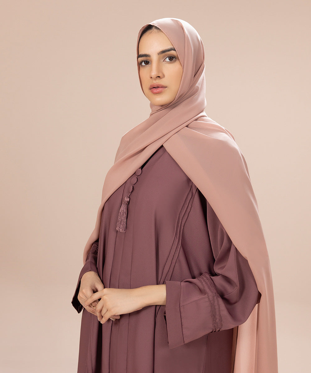 Sapphire - Button Through Abaya With Tassel Detail