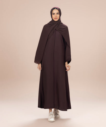 Sapphire - Button Through Abaya With Lace Detail