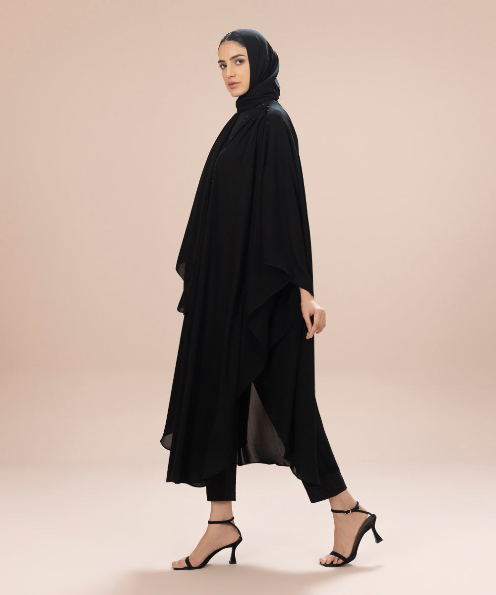 Sapphire - Poncho Abaya Set With Diamanté Detail