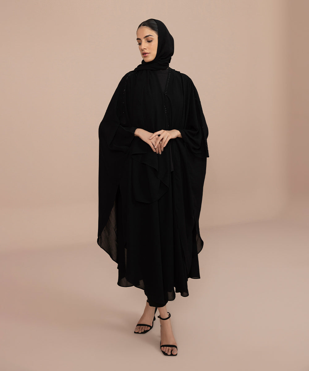 Sapphire - Poncho Abaya Set With Diamanté Detail