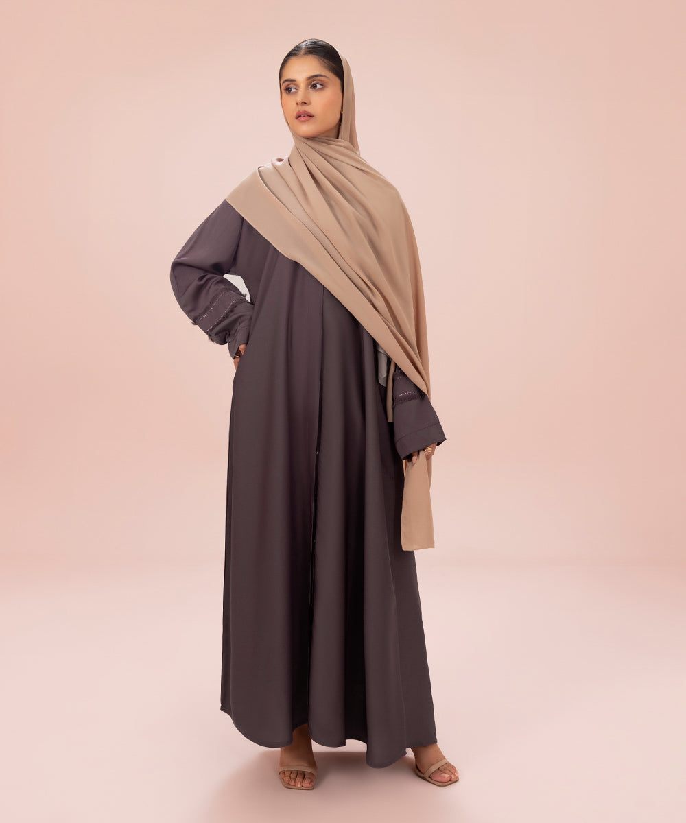 Sapphire - Button Through Abaya with Diamanté Detail