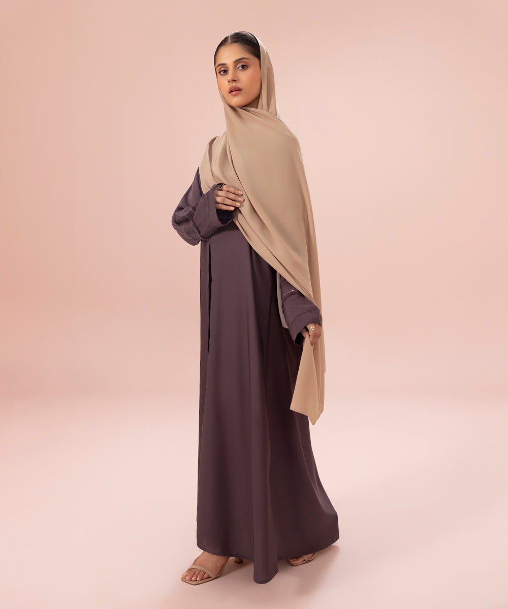 Sapphire - Button Through Abaya with Diamanté Detail