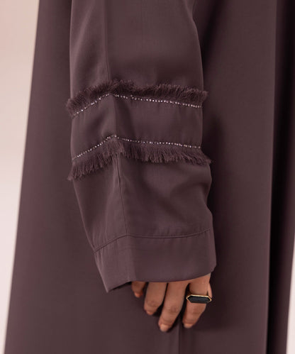 Sapphire - Button Through Abaya with Diamanté Detail