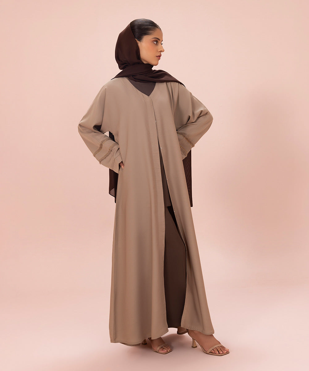 Sapphire - Button Through Abaya with Diamanté Detail