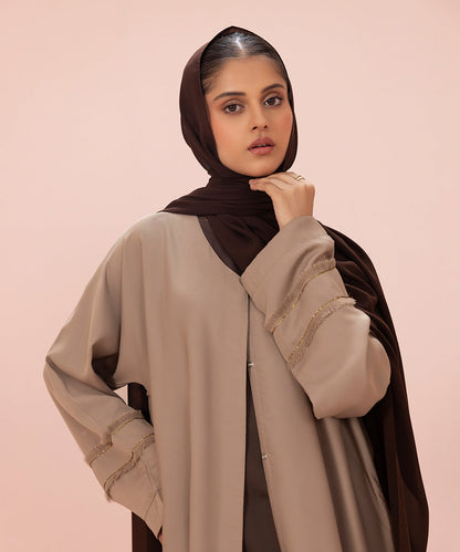 Sapphire - Button Through Abaya with Diamanté Detail