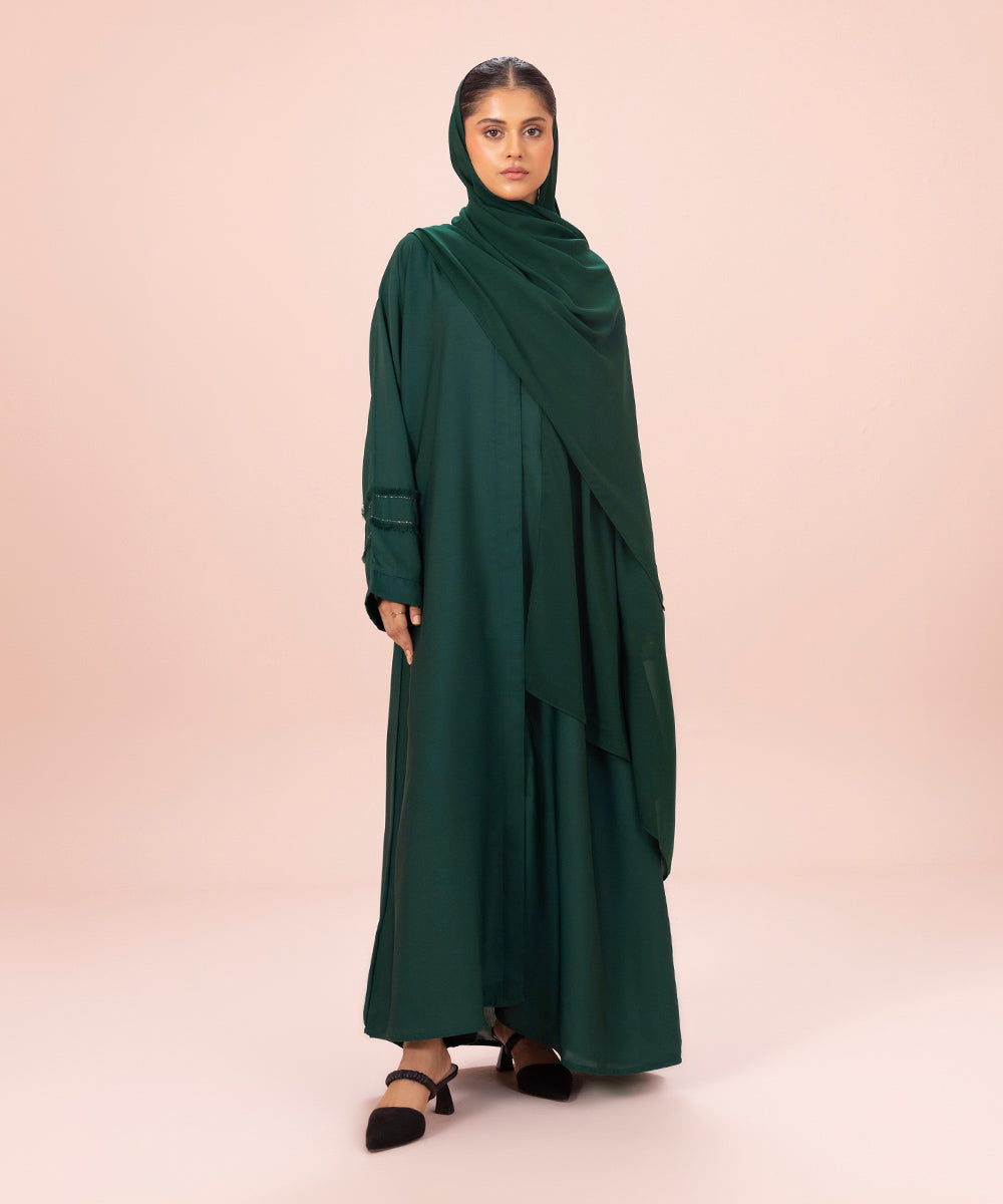 Sapphire - Button Through Abaya with Diamanté Detail