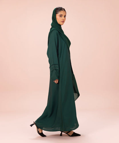 Sapphire - Button Through Abaya with Diamanté Detail