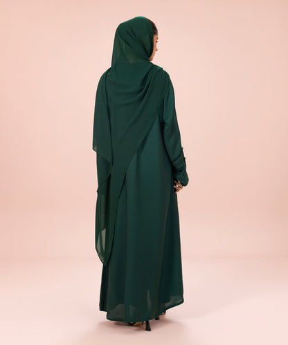 Sapphire - Button Through Abaya with Diamanté Detail