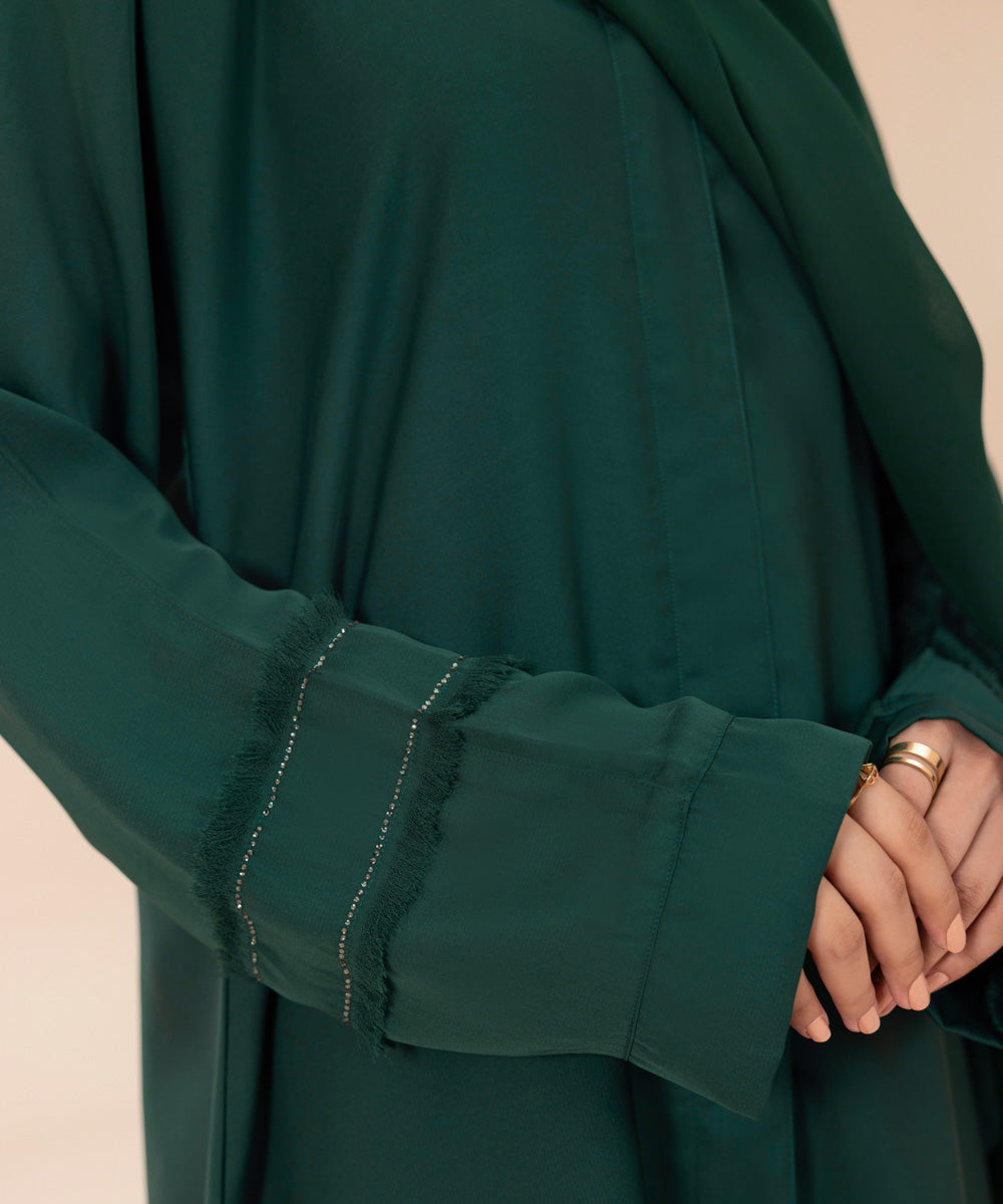 Sapphire - Button Through Abaya with Diamanté Detail