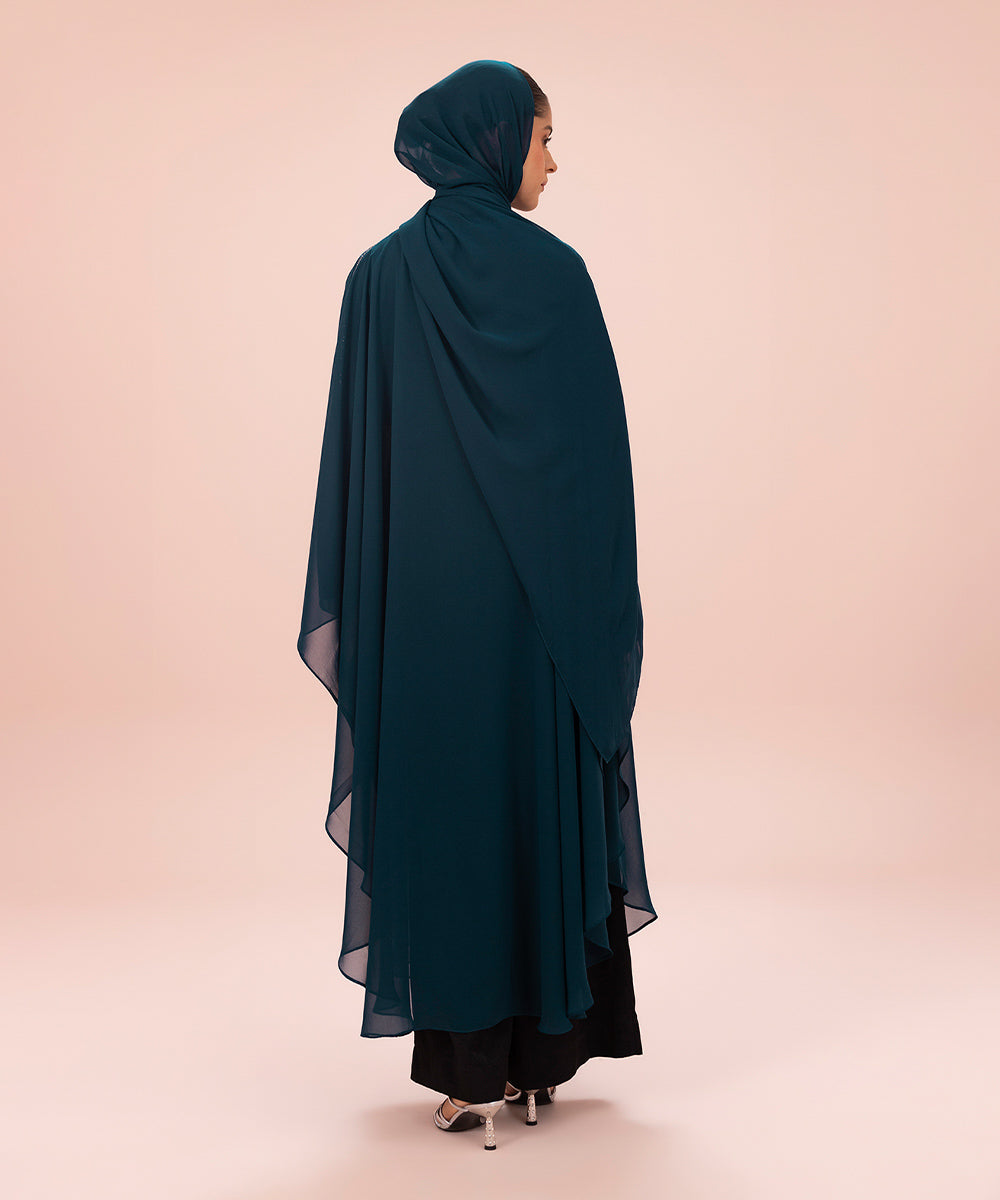 Sapphire - Poncho Abaya Set with Diamanté Detail