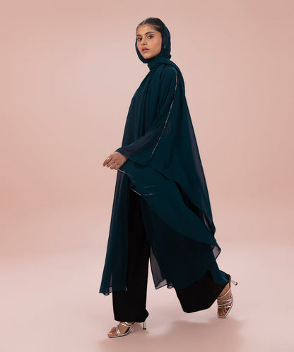 Sapphire - Poncho Abaya Set with Diamanté Detail