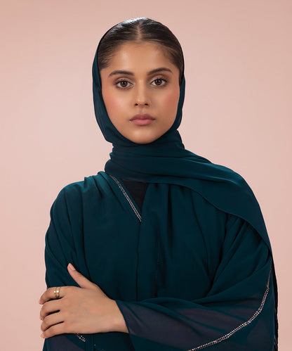 Sapphire - Poncho Abaya Set with Diamanté Detail