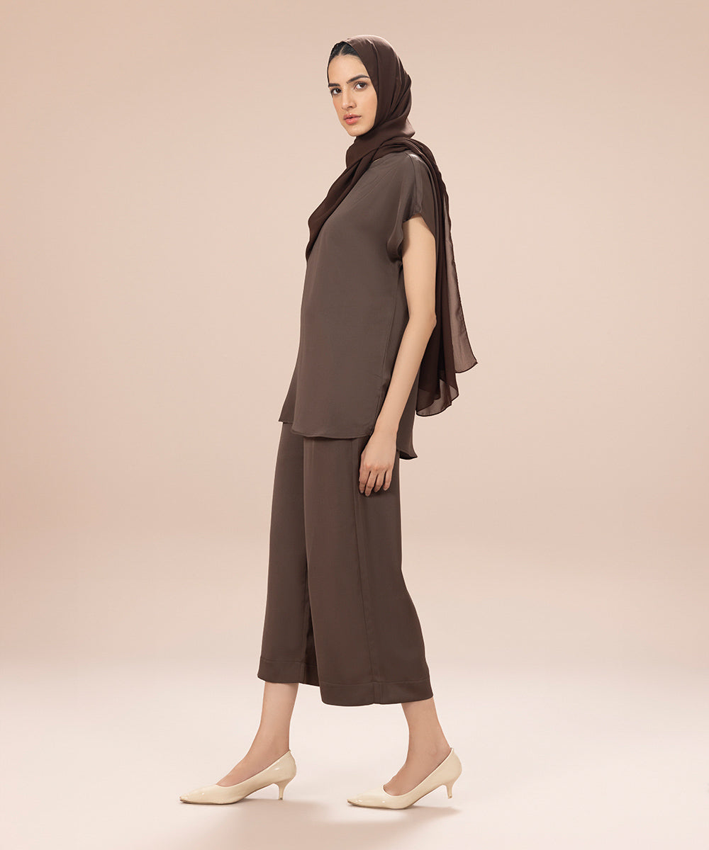 Sapphire - Culottes In Drapey Fabric