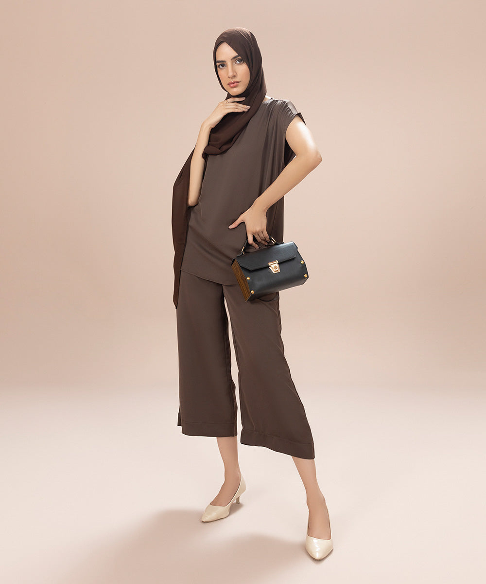 Sapphire - Culottes In Drapey Fabric