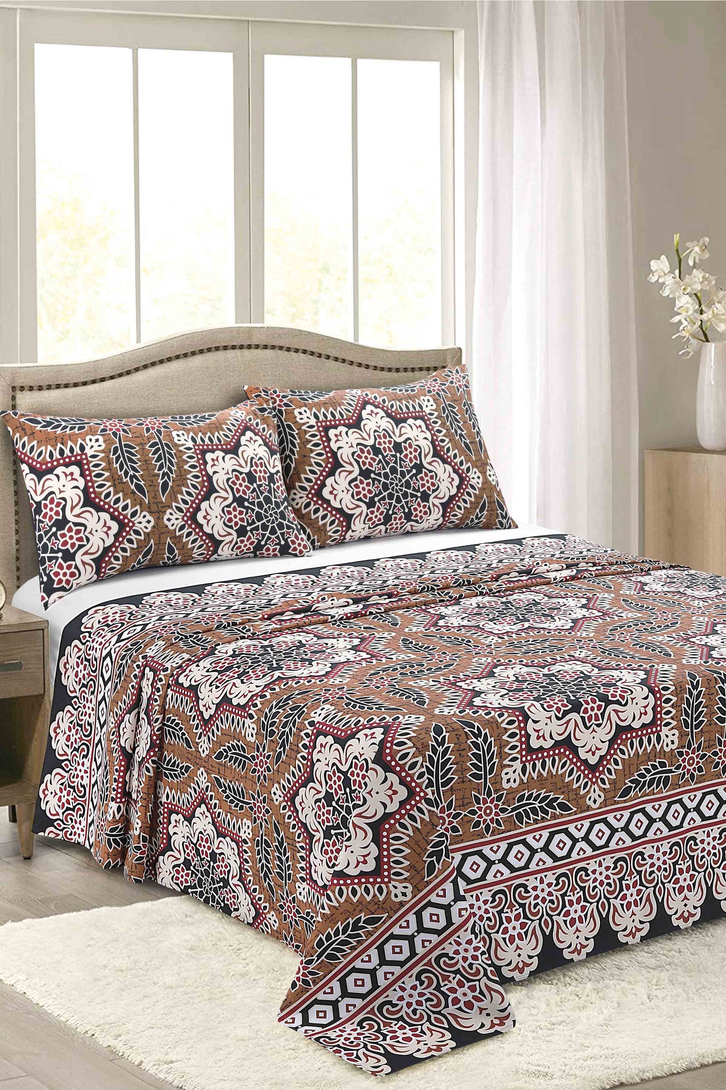 Nishat Linen - Abstract Ajrak Sheet Set