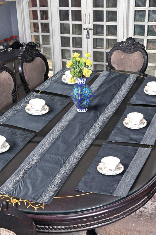 Nishat Linen - Alaska Embroidered Table Runner Set - 7 Piece