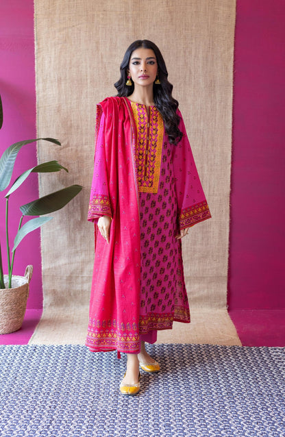 Orient - Unstitched 3 Piece Embroidered Khaddar Shirt , Khaddar Pant and Khaddar Dupatta