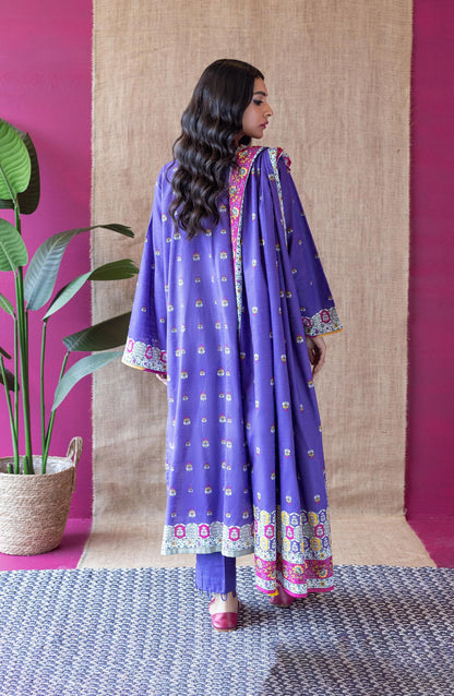 Orient - Unstitched 3 Piece Embroidered Khaddar Shirt , Khaddar Pant and Khaddar Dupatta