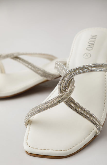Orient - Women Slippers -  Heeled Sandals - WHITE
