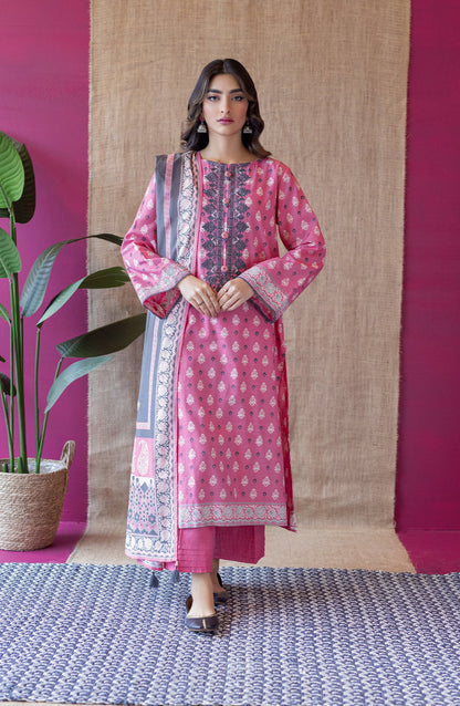 Orient - Unstitched 3 Piece Embroidered Khaddar Shirt , Khaddar Pant and Khaddar Dupatta