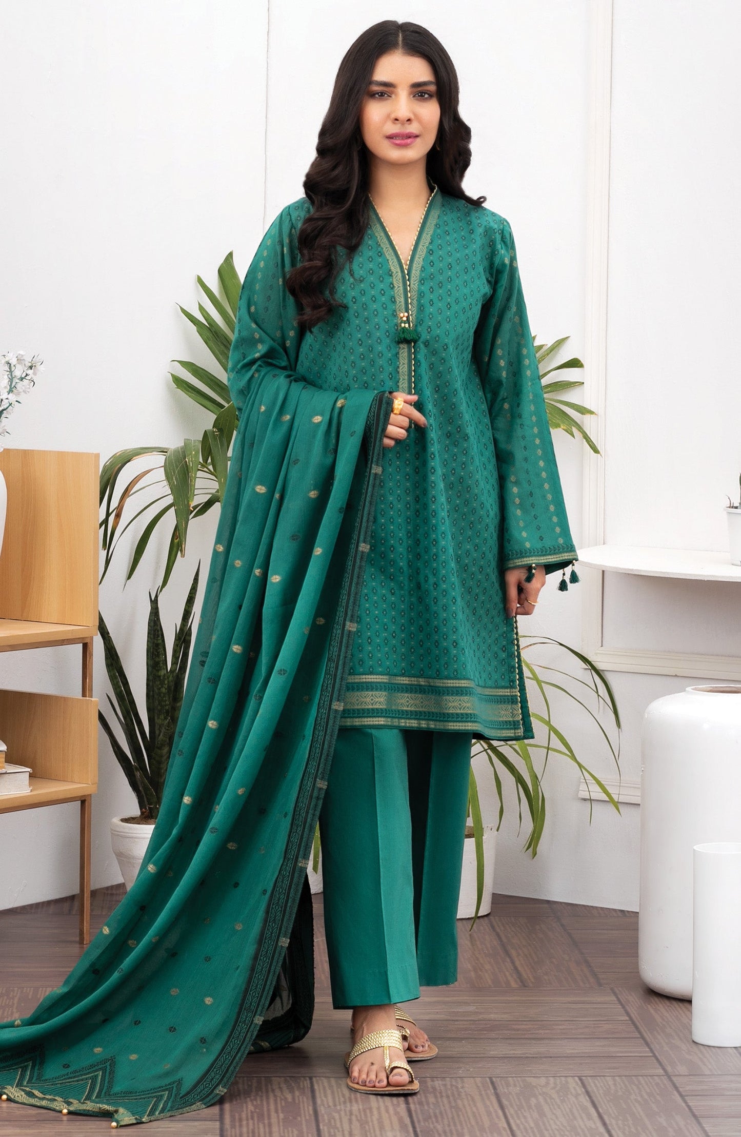 Orient - Unstitched 3 Piece Printed Jacquard Suit