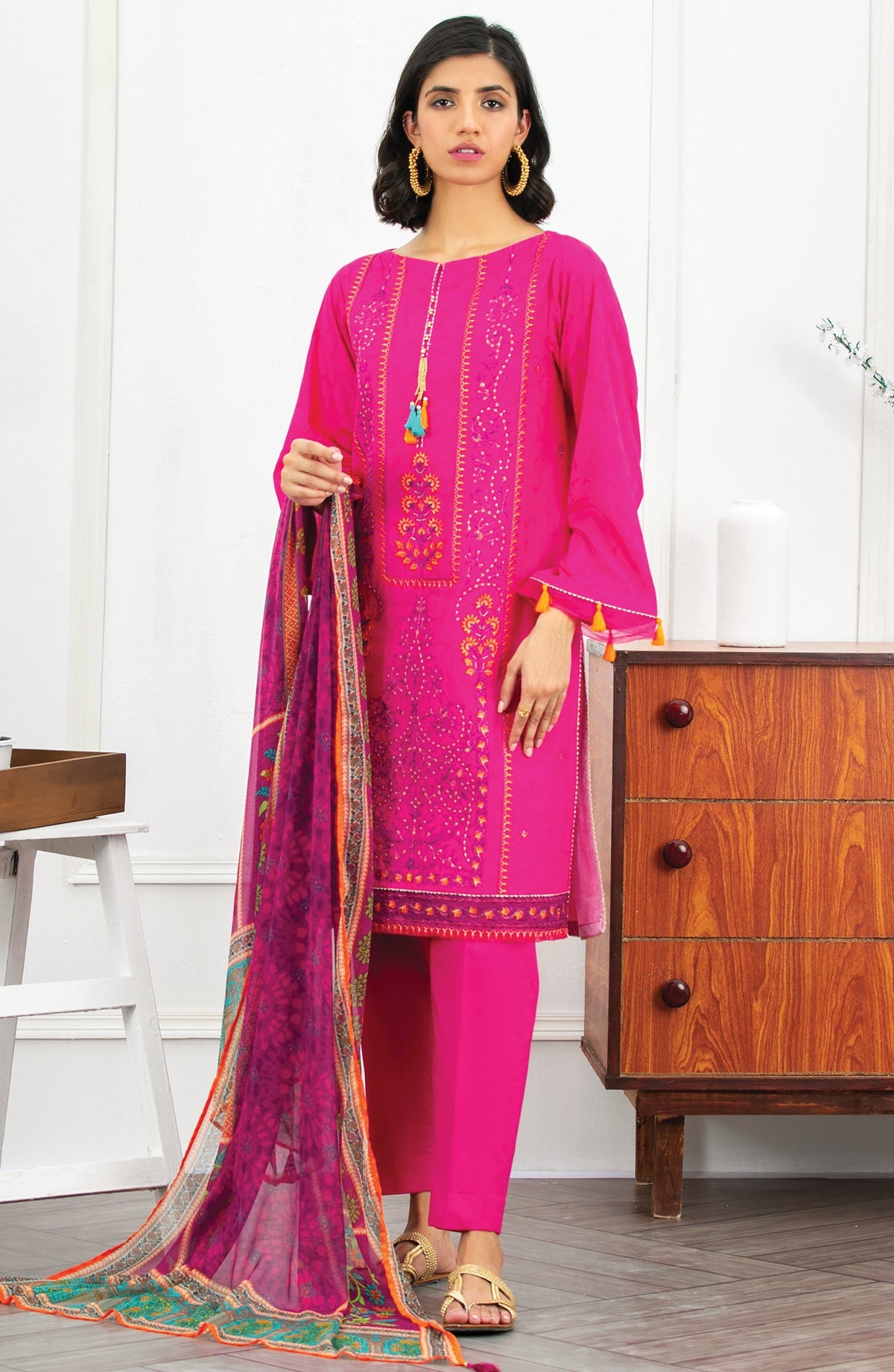 Orient - Unstitched 3 Piece Embroidered Jacquard Suit