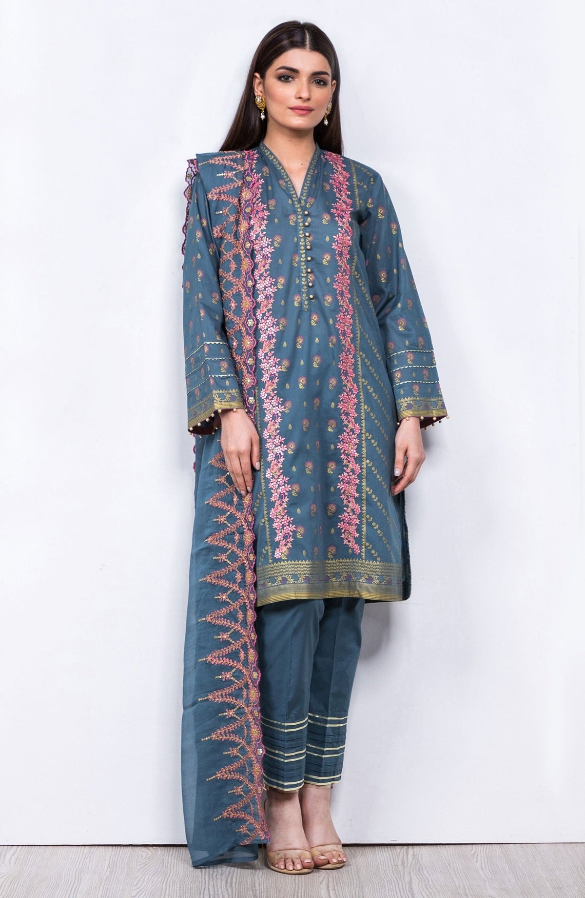 Orient - Unstitched 3 Piece Embroidered Lawn Suit
