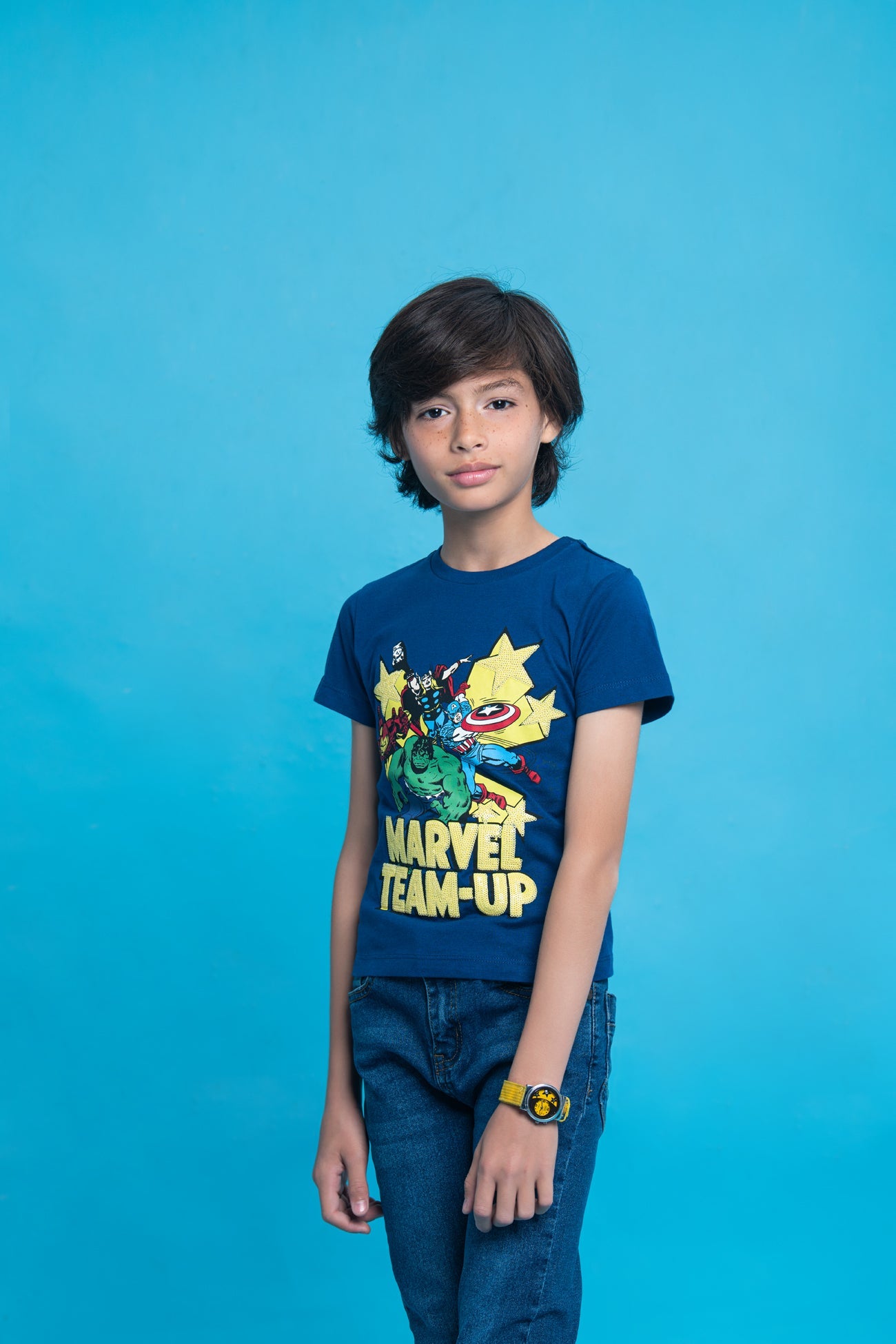 BTW - MARVEL SLOGAN PRINTED T-SHIRT