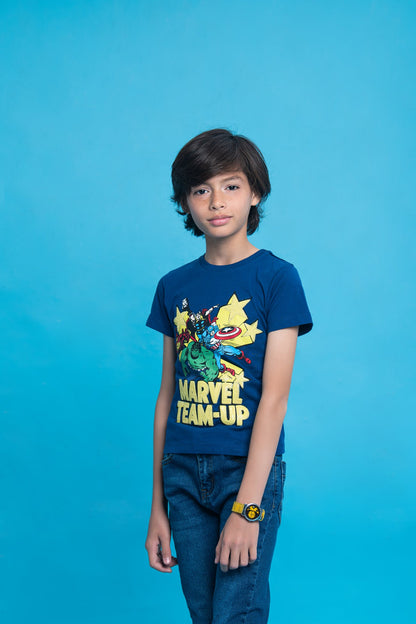 BTW - MARVEL SLOGAN PRINTED T-SHIRT