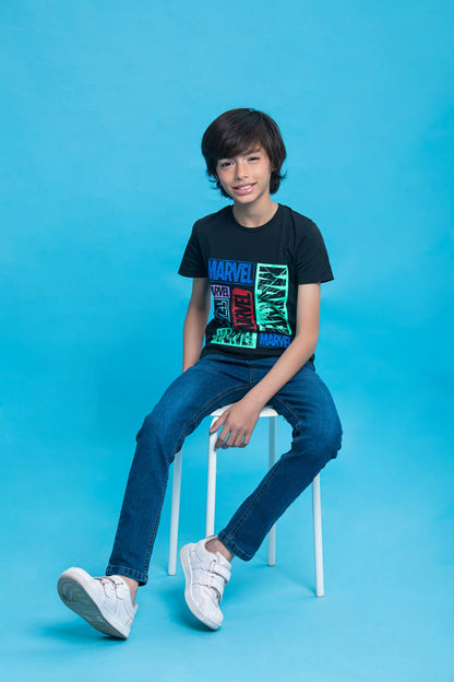 BTW - MARVEL SLOGAN PRINTED T-SHIRT