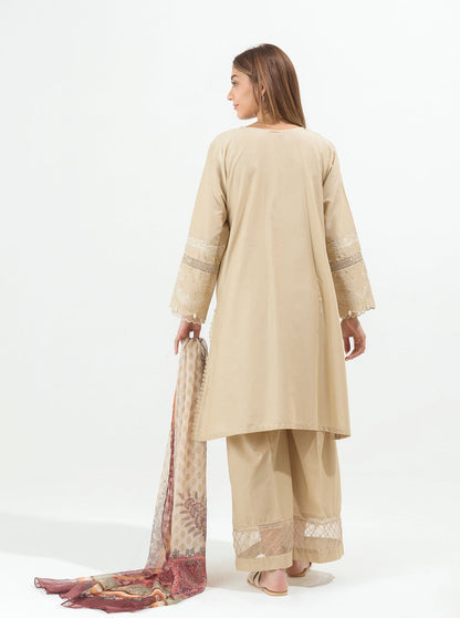 Beechtree - Beige Pearl-Embroidered-3P (UNSTITCHED)