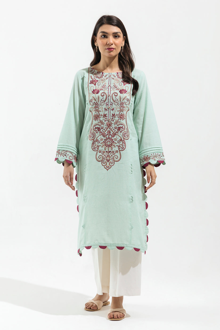 Beechtree - 1 PIECE - EMBROIDERED LAWN SHIRT - SAPPHIRE WEAVE