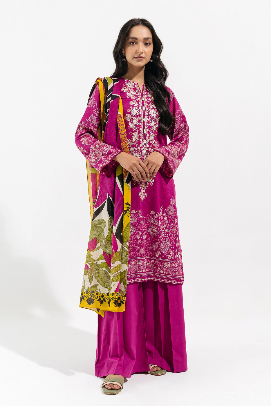 Beechtree - 2 PIECE - EMBROIDERED LAWN SUIT - MONOCHROMATIC MAGENTA