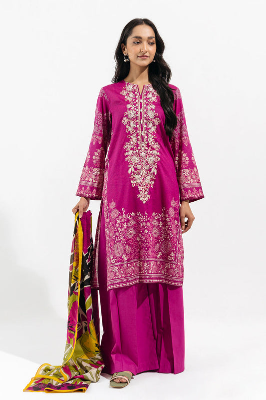 Beechtree - 2 PIECE - EMBROIDERED LAWN SUIT - MONOCHROMATIC MAGENTA
