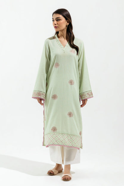 Beechtree - 1 PIECE - EMBROIDERED LAWN SHIRT - PISTACHIO LOTUS