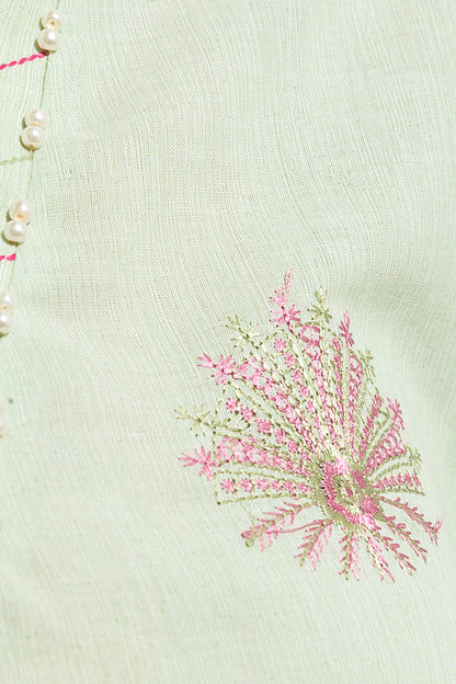 Beechtree - 1 PIECE - EMBROIDERED LAWN SHIRT - PISTACHIO LOTUS