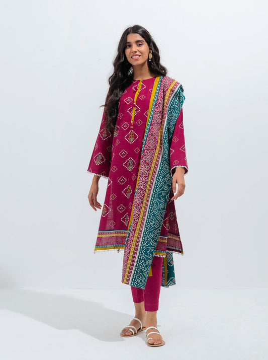 Beechtree - Vivid Flora-Printed-3P (UNSTITCHED)