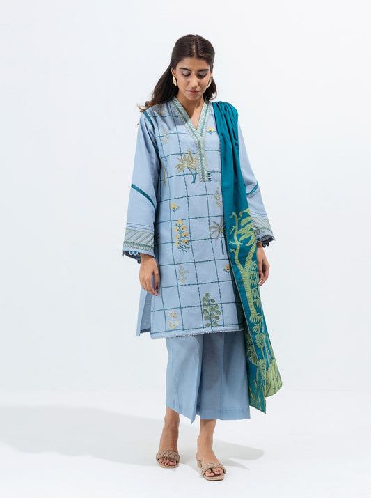 Beechtree - Crystal Blue-Embroidered-2P (UNSTITCHED)