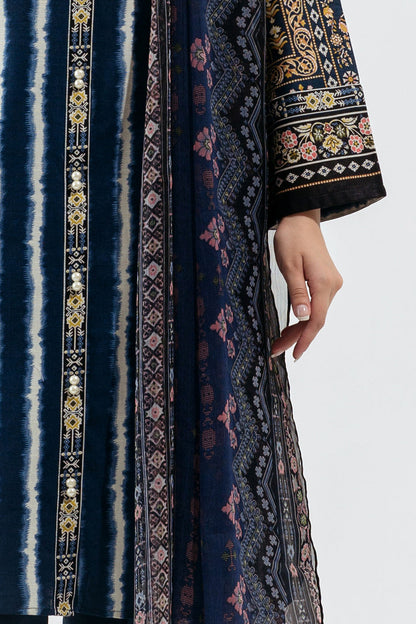 Beechtree - 2 PIECE - PRINTED KHADDAR SUIT - INKY BLUE