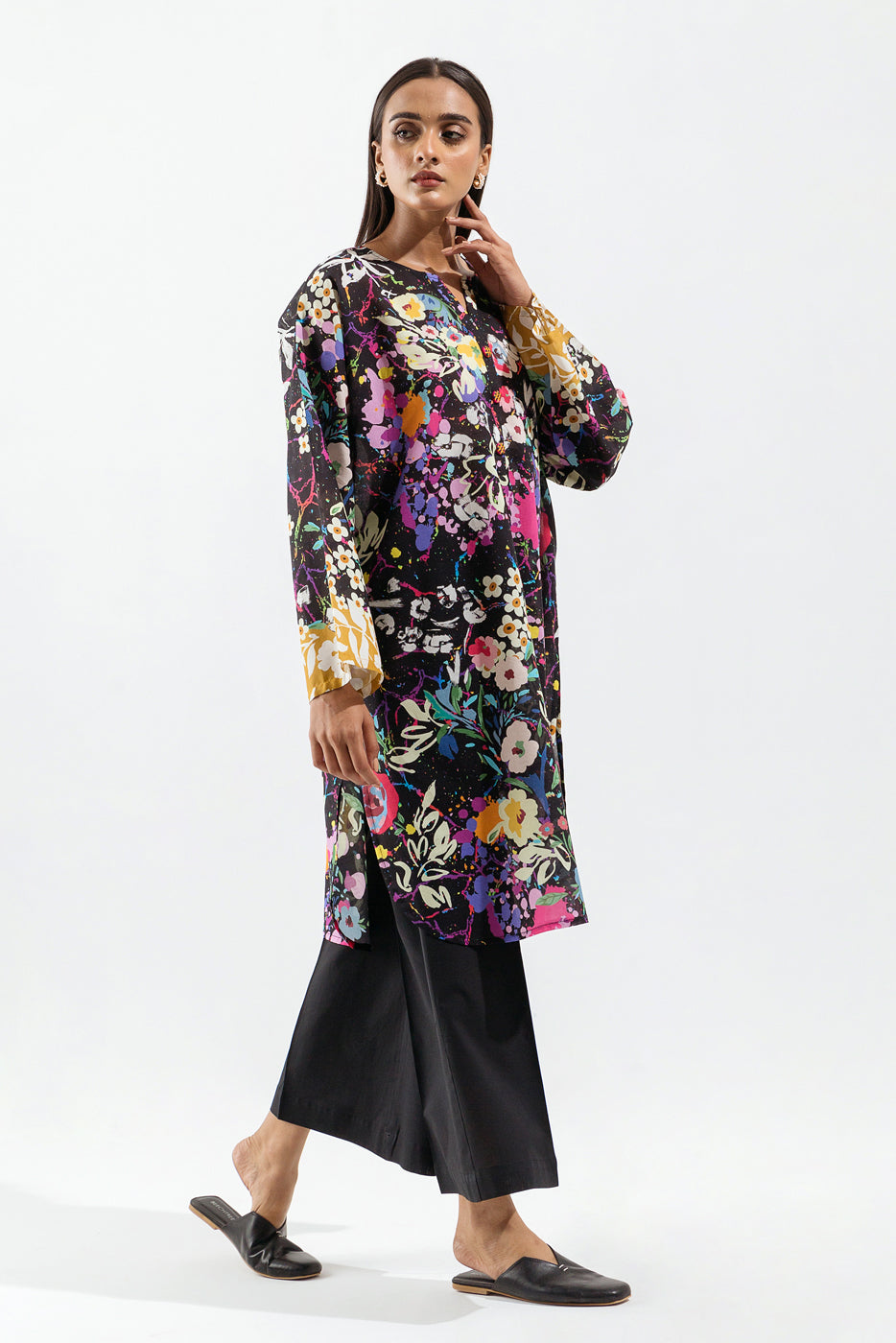 Beechtree - 1 PIECE - PRINTED CAMBRIC SHIRT - ELECTRIC BLISS (UNSTITCHED)