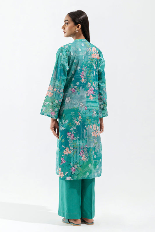 Beechtree - 1 PIECE - PRINTED CAMBRIC SHIRT - AZURE GALORE (UNSTITCHED)