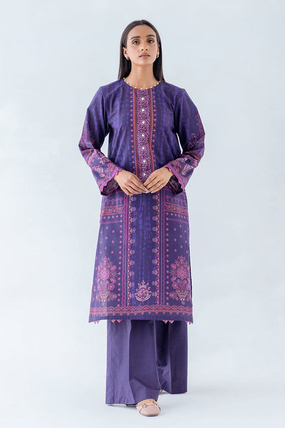 Beechtree - 1 PIECE - PRINTED CAMBRIC SHIRT - DEEP WISTERIA (UNSTITCHED)